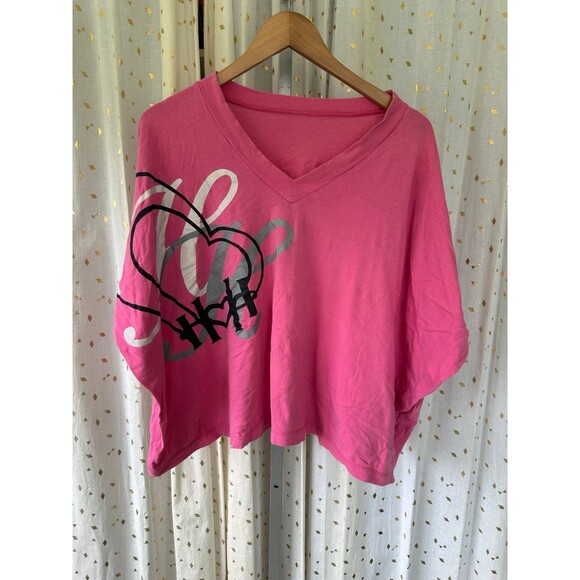 Hugs N Honis Hawaiian Designer Oversize V-Neck Dolman Sleeve Blouse One Size - Picture 2 of 6